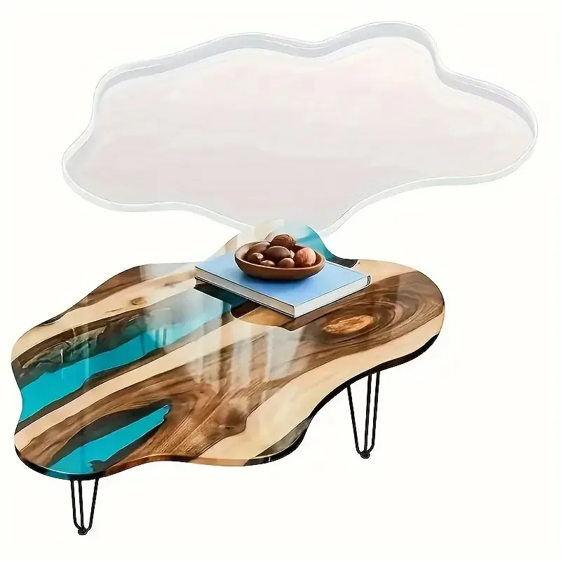 Resin Ocean Wave Mold - 2026-Große 61cm unregelmäßige Tablettform aus Epoxidharz-Silikon,