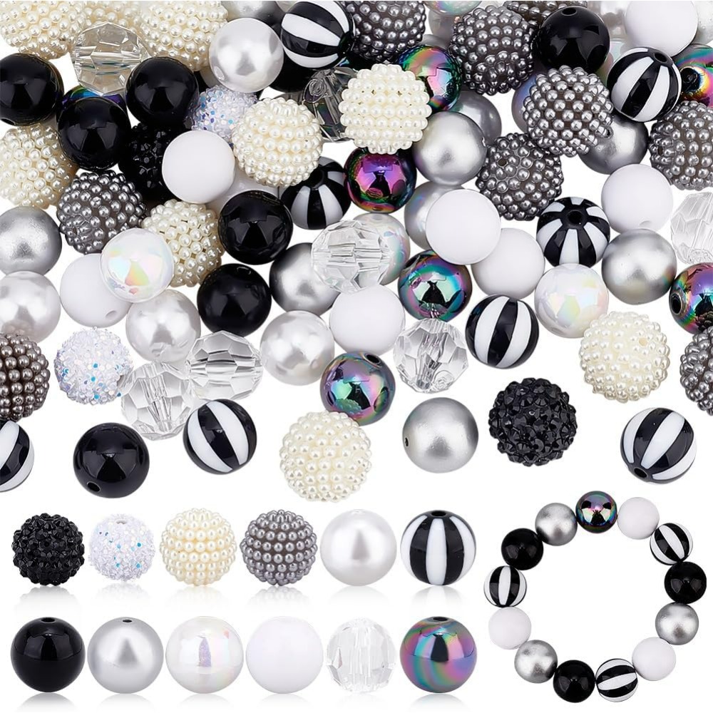 Crafting Resin - 106 Stück klobige Perlen, 12 Stile,