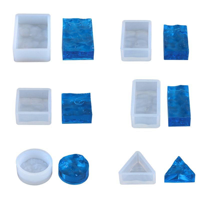 Resin Ocean Wave Mold - 4-teiliges Meereswellen-Harzformen-Set, Wasserwellen-Epoxid-Schmuckherstellungs-Kit mit getrockneten Blumen,