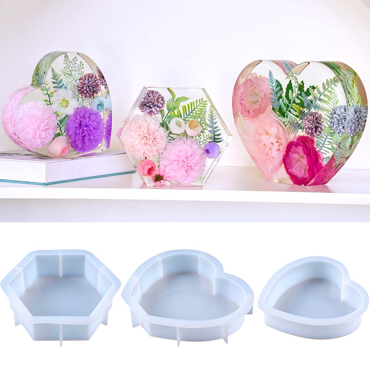 Große Liebes-Silikonform, DIY  – Flower Preservation Resin Bewertung und Preis