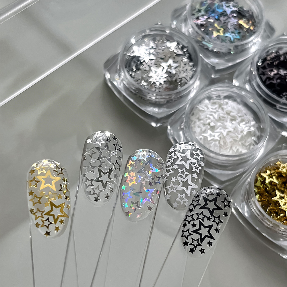 1 Dose Hohle Fünfzackige Stern – Gold Foil Flakes Bewertung und Preis