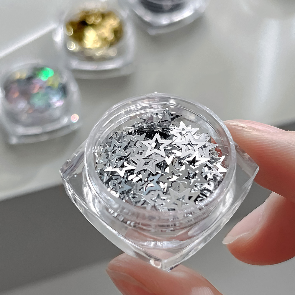 1 Dose Hohle Fünfzackige Stern – Gold Foil Flakes Bewertung und Preis