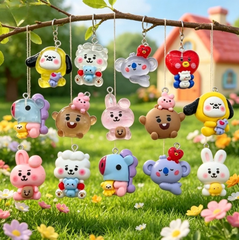 7 Stück BT21 Harz-Cartoon-Anhä – Crafting Resin Bewertung und Preis