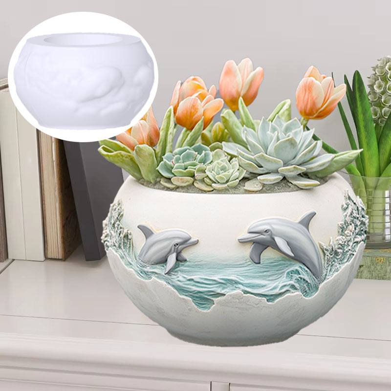 Paar Delphin Relief Sukkulente – Resin Ocean Wave Mold Bewertung und Preis